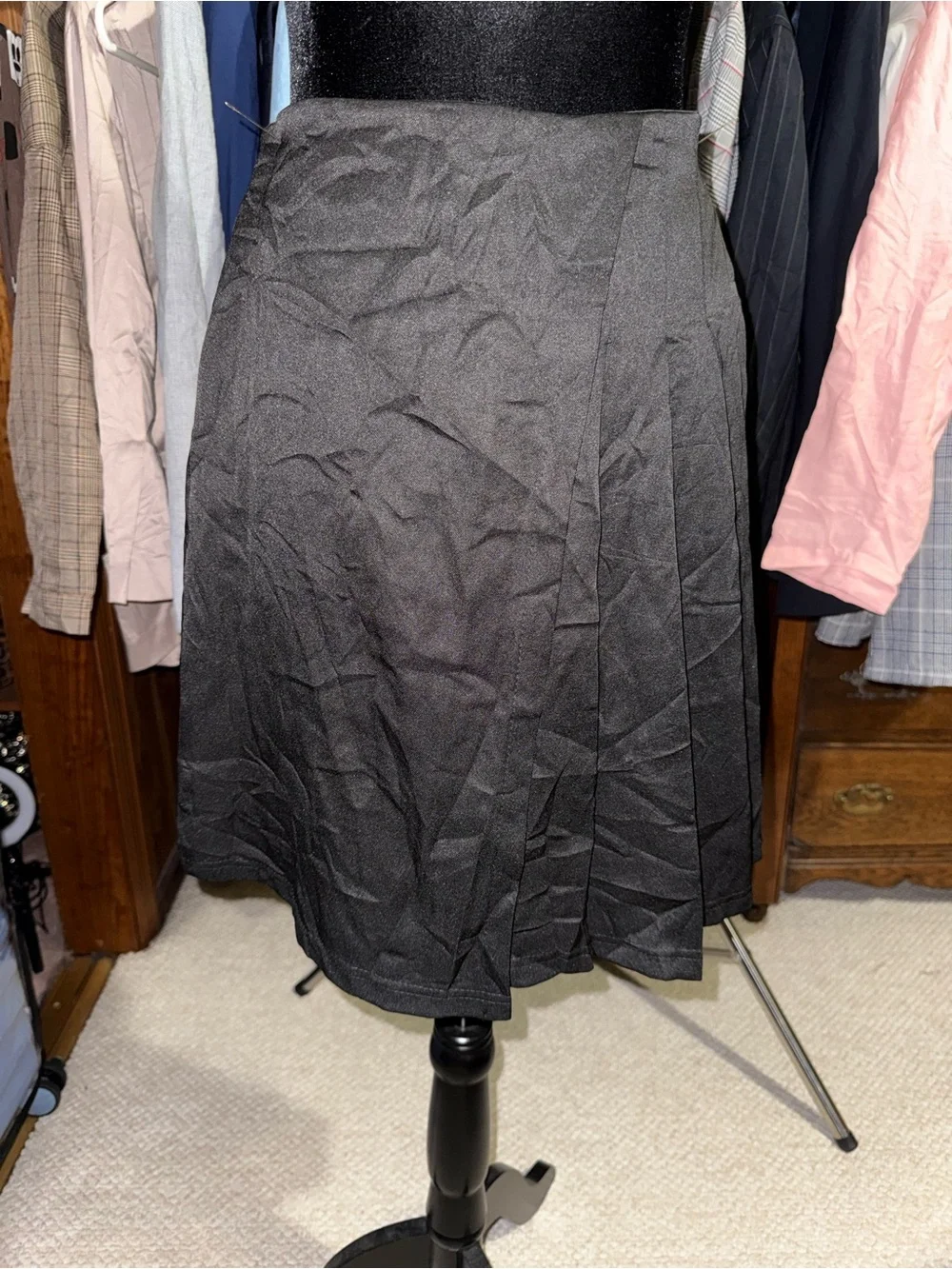 Classic Black A-Line Wrap Skirt